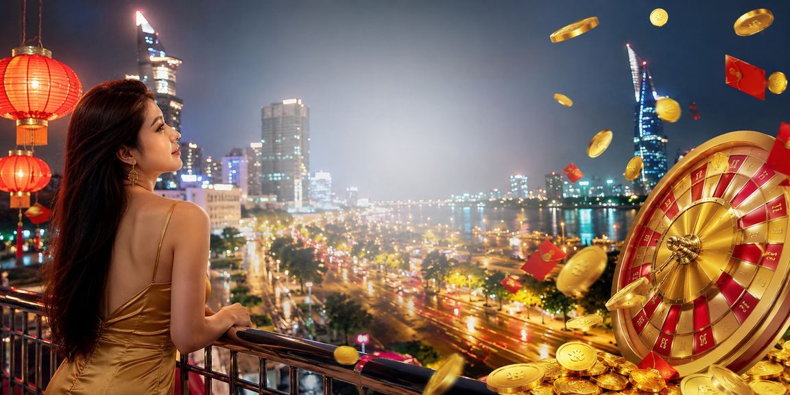 Bàn Roulette live casino trong không khí lễ hội đèn lồng tại TP.HCM